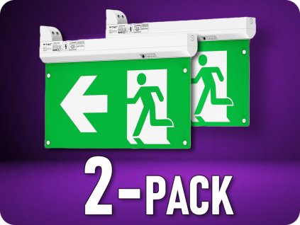 Notlampe 2,5W, 100lm, 4 in 1, 4 Montagearten, Test. Knopf, 6000K/2-PACK!