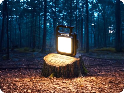 Superfire Wiederaufladbare LED-Schlüsselanhänger-Leuchte, Karabiner + Magnet, MX16, 9 W, 600 LM, 500 mAh, 5800 K, USB-C, IP44, 4 Modi [MX16]