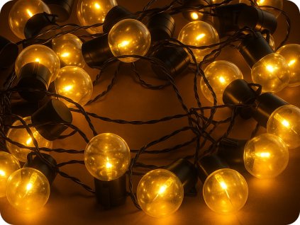LED-Kettendeko 25xLED, 2,4W, 3xAA, 8 Funktionen, IP44, warmweiß [X04251123]