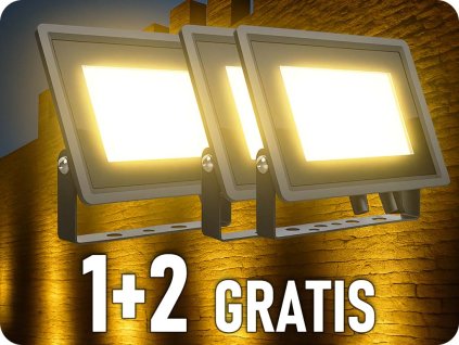 LED flutlicht / scheinwerfer 200W, 17600LM, 110°, IP65, schwarz, 1+2 gratis!