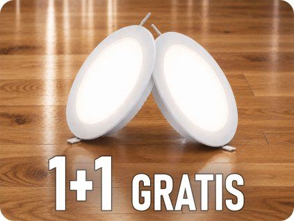 LED-Einbaupanel mit Netzteil 6W, 660lm, Backlit, 1+1 gratis!