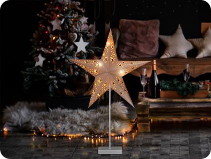 Solight LED-Weihnachtsstern-Tischlampe, 10x LED, 3x AA (1V262)