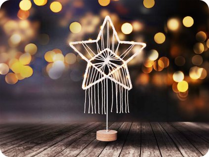 LED-Weihnachtsstern-Tischleuchte, gestrickt, 35 LEDs [1V268]