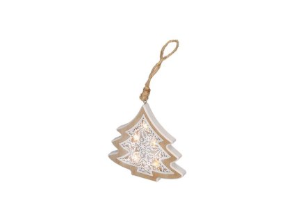 Solight LED Weihnachtsbaum Holzdekor 6LED warmweiß 2xAAA (1V45-T)