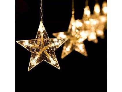 LED-Vorhang Sterne 3m, 10xZweig, 100LED, IP44, warmweiß [X0610014202]