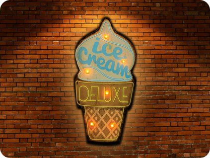 Forever Light LED-Retro-Metallschild Ice Cream [RTV100461]