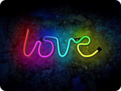 Forever Light Neon LED-Dekoration LOVE mehrfarbig, 3xAA/USB [RTV100438]