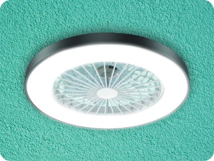 22W Deckenventilator mit LED-Licht 36W, mit Fernbedienung, CCT, 6 Geschwindigkeiten, schwarz [FANOKBL10G]