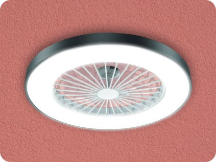 ACA Decken-SMART-Ventilator 22 W, 6 Geschwindigkeiten, 50 dB, LED 36 W CCT, schwarz [FANOKBL20G]