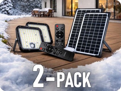 LED-SOLAR FLUTLICHT/SCHEINWERFER MIT SOLARPANEL 30W, 4800LM, IP65, 6000MAH/2-PACK!