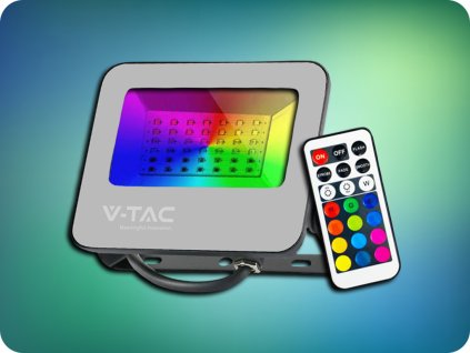 LED Flutlicht/Scheinwerfer RGB+W (6500K) MIT FERNBEDIENUNG 30W, 2310LM, IP65