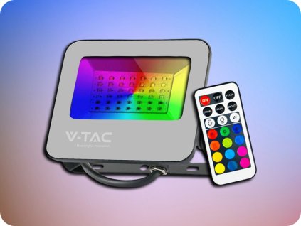 Flutlicht/Scheinwerfer RGB+W (6500K) MIT FERNBEDIENUNG, 50W, 4000LM, IP65