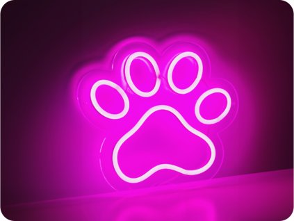 DPM NEON LED DEKORATION PFOTE 25X22CM, 3XAA/USB [NEO016]