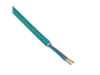 DPM GEFLECHTKABEL 2X0,75MM², TÜRKIS-BLAU, 3M PACKUNG [DIC0630]
