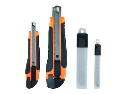 ARBEITSMESSER MIT ABBRUCHKLINGE 9/18MM, SET MIT 2 MESSER, 2X KLINGENSATZ [TL002]