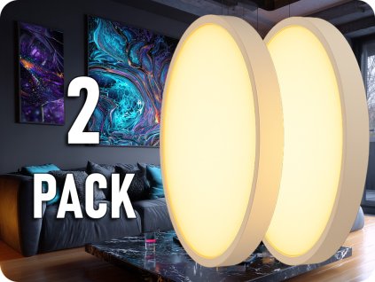 LED-LAMPE MIT MIKROWELLE UND LICHTSENSOR 18W, 1830LM, RUNDER, WEISSER RAHMEN/2-PACK!
