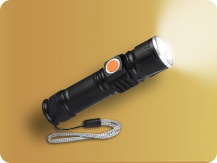 LED Mini-Taschenlampe wiederaufladbar 3W XPE 180LM, 1200mAh, 5 Modi [LA0207]