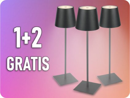 LED line® Tischleuchte TAZA 3,5W, 400lm, CCT, IP54, wiederaufladbar, 2x2000mAh, schwarz, 1+2 gratis! [203853]