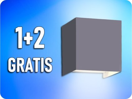LED-Wandleuchte LEDOM 2x3W, 450lm, IP54, grau, 1+2 gratis!