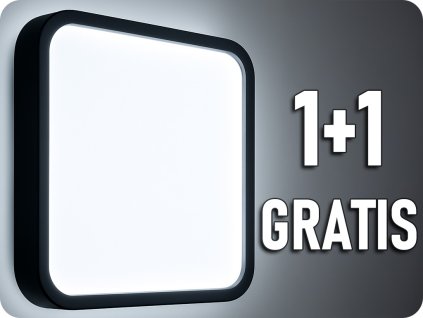 LED-Leuchte 48W, 5160lm, quadratisch, schwarzer Rahmen, SAMSUNG Chip, 1+1 gratis!