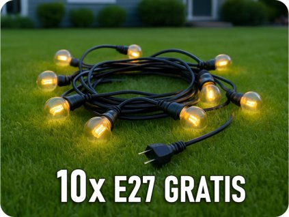 LED-Kettenleuchte + 10xE27 Lampen gratis! [RTV100001]