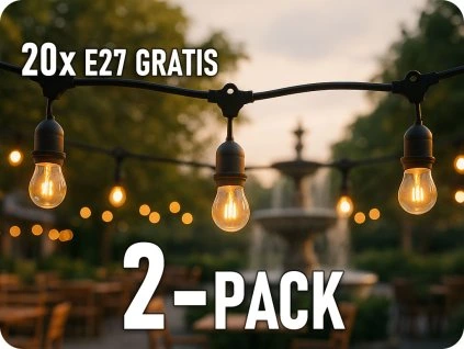 LED-Lichterkette 20m+20xLampe E27/2-PACK! [LG-3/20M/E27/3]