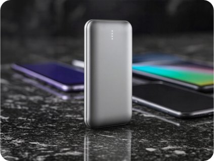 Powerbank 10000mAh, 2x USB + 1x USB Typ C, schwarz