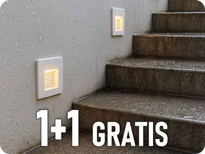 LED-Treppeneinbauleuchte für den Außenbereich, 3W, 180lm, 3000K, wasserdicht, 1+1 gratis!