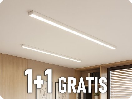 LED LINEARE OBERFLÄCHENLEUCHTE 50W, 5000LM, FARBWECHSEL, 150CM, WEISS, 1+1 gratis! [SLI047302CCT_PW]