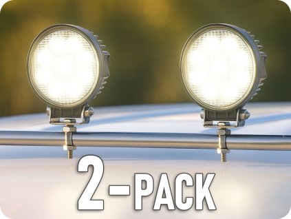LED Arbeitsleuchte rund 24W, 1430lm, 12/24V/2-PACK! [L0076S]