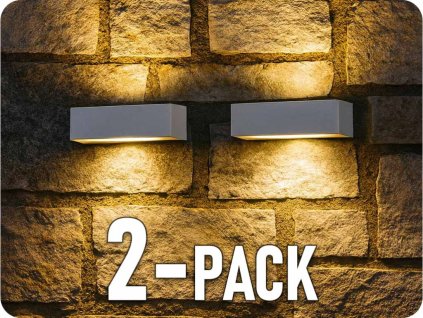 LED-Wandleuchte 9W 850LM UP&DOWN grau IP65/2-PACK!