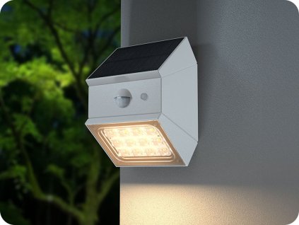 LED-Solar-Wandleuchte mit Sensor 2,5 W, 300 lm, CCT, weiß