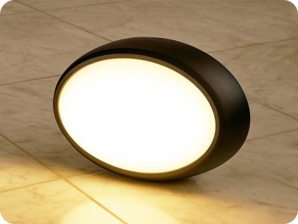 LED DOME LIGHT Decken-/Wandleuchte oval, 12 W, 840 lm, schwarz
