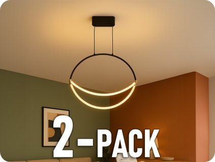 Designer LED Pendelleuchte 16W, schwarz/2-PACK!