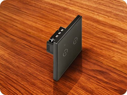 Smart-Schalter schwarz (2 Kanäle) 10A Tuya Smart [OR-SH-17201/B]