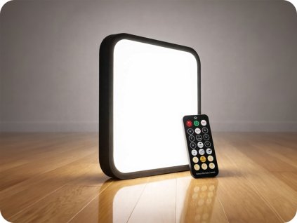 LED-Leuchte mit Mikrowellen- und Lichtsensor 18 W, 1830 lm, eckig, schwarzer Rahmen