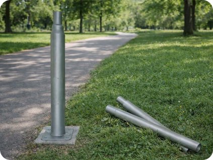 Gartenbeleuchtungsmast 3m, grau [209916]