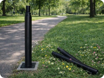 Gartenbeleuchtungsmast 3m, schwarz [209800]