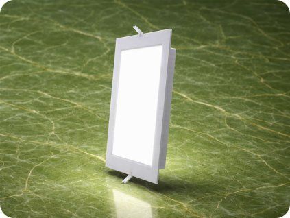 LED-Einbaupaneel mit Netzteil, 6W, 630lm, Backlit, quadratisch