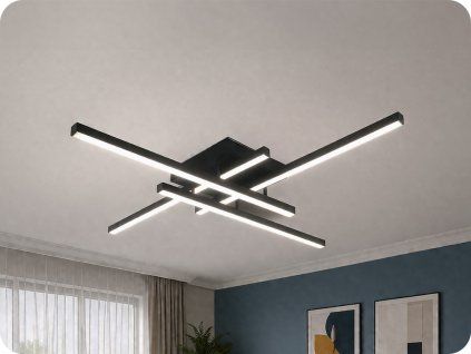 Designer-LED-Deckenleuchte, 38 W, 4100 lm, schwarz