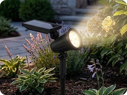 LED-Solar-Steckleuchte, 2 W, 180 lm, 50°, schwarz