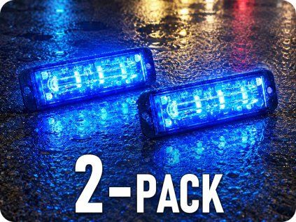 LED-Warnleuchte 4-LED, blau, 12-24V/2-PACK! [LW0034]