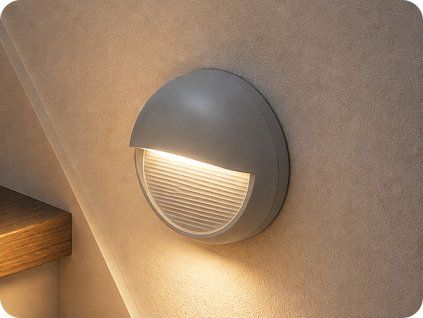 LED-Treppenhausleuchte 3W, 210lm, 90°, IP65, grau
