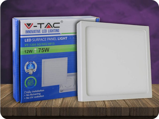 12W LED Oberfläche Panel Einbauleuchte Premium - Quadratisch (Lichtfarbe Kaltweiß)