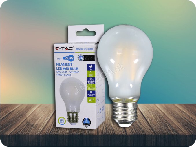 LED Glühbirne - 7W Filament E27 A60 A++ Frost Abdeckung (Lichtfarbe Kaltweiß)