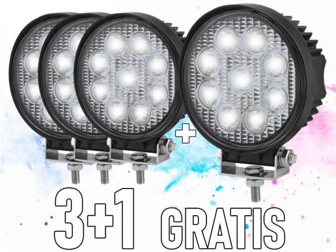 19886 7 epistar led arbeitslicht 27w rund 2200 lm 9 32v ip67 3 1 gratis