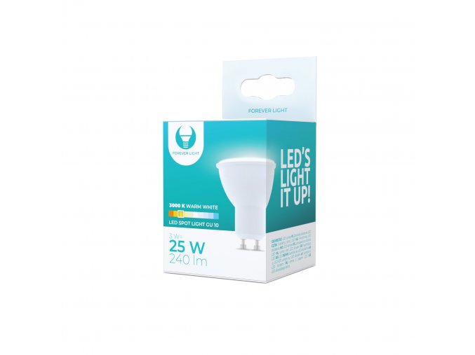 LED-Lampe GU10, 3 W (240-250 lm), Forever Light (Lichtfarbe Kaltweiß 6000K)