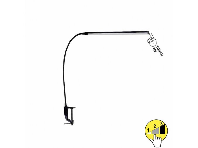 LED Tischleuchte Delgado mit Halter 5W, 350LM, 4000K, schwarz [16055LEDBKC]