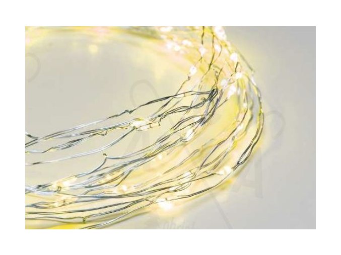 LED dekorative Kette 10m, 100LED, gelb, 8 Funktionen, mit Adapter, Silber Kupfer [X01100712]