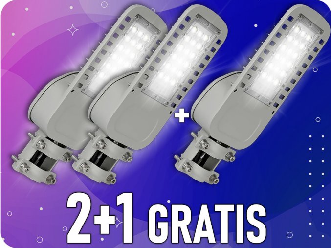 30W LED-Straßenleuchte, 4050lm (135lm/W), 120°, SAMSUNG-Chip, 2+1 gratis!